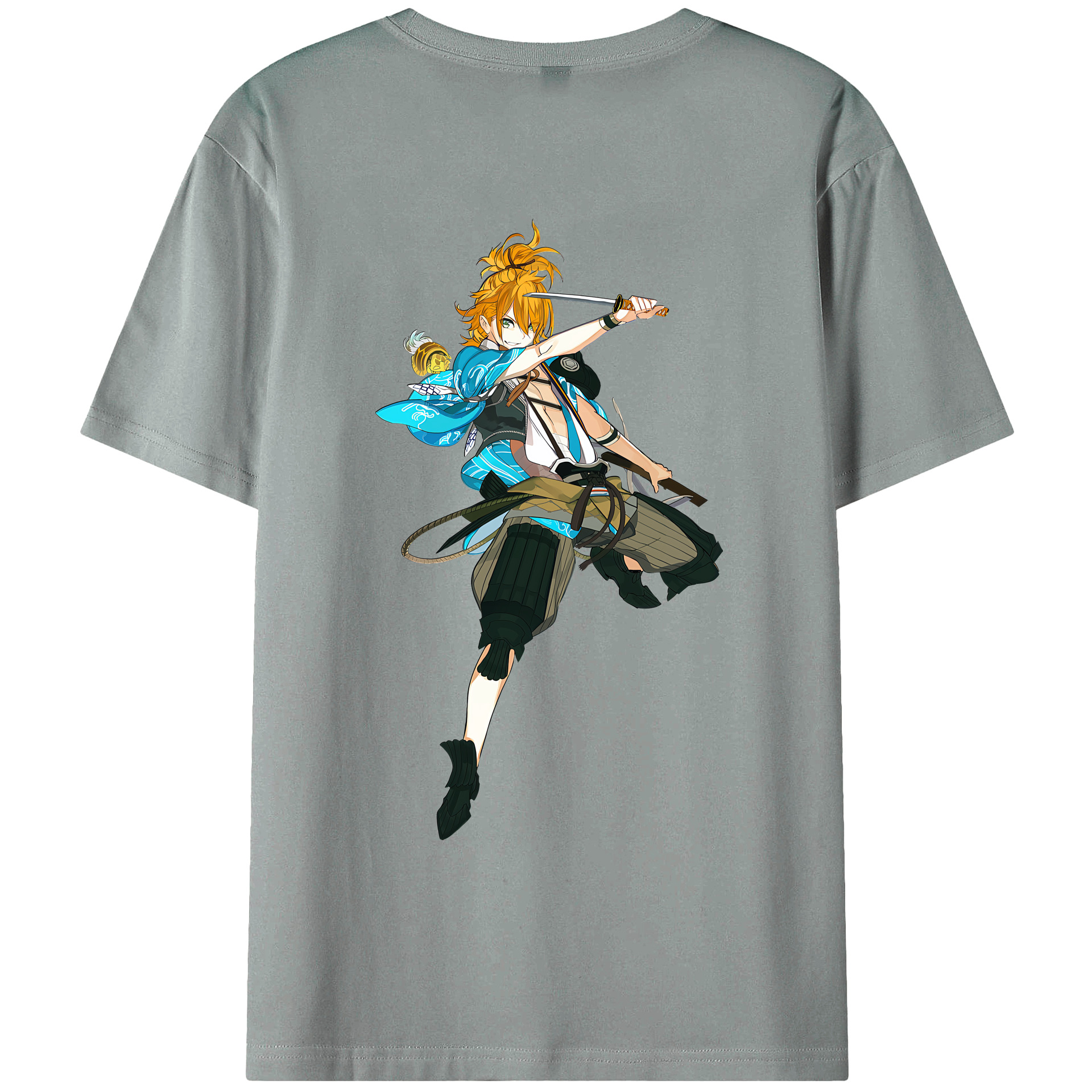 （画像用） 刀剣乱舞 Touken Ranbu 綿100％ メンズ半袖Tシャツ（バックプリント） 通気性